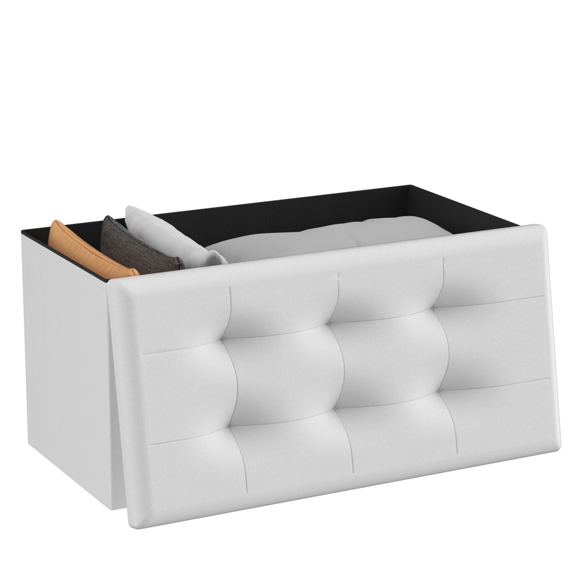 TEMU Puff o de almacenaje Plegable- Taburete Reposapiés - Baúl de Almacenamiento para Cama- Dormitorio- salón