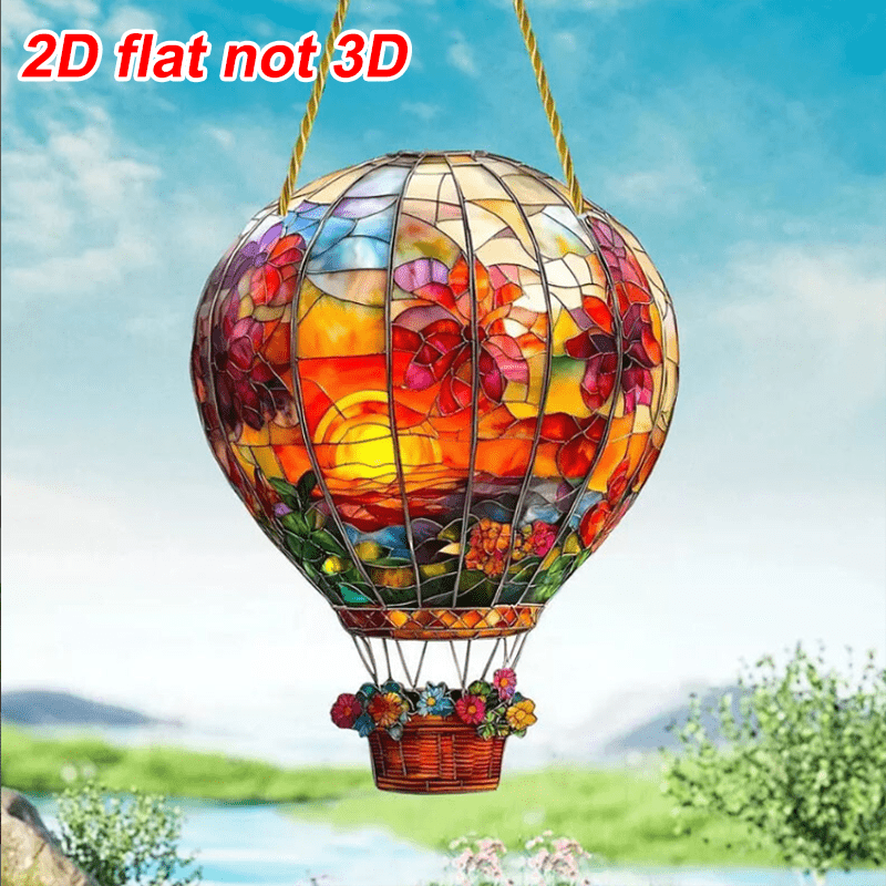 E-shop 2D Heißluftballon gefärbt Sonnenfanger, Flammeneffekt Solarlaterne