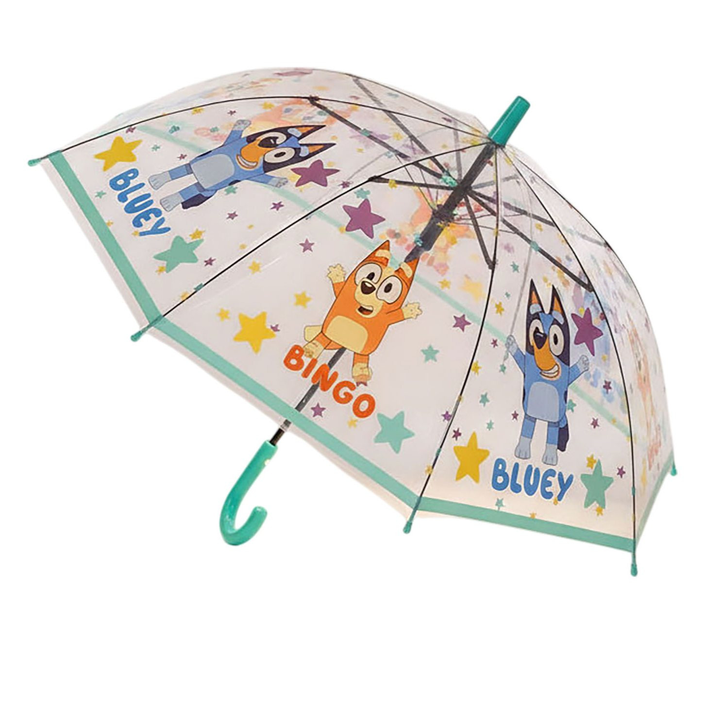 Image of Blue Child Semi-automatic Transparent Umbrella 74 Cm