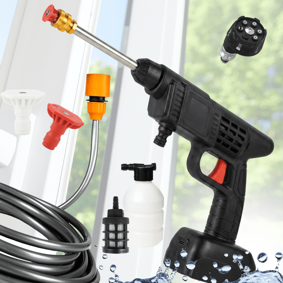 Image of High-pressure Wash Water Gun, Cleaning Tool With Plastic Gun Body And Copper-plated Nozzle, Garden Hose Nozzle, Landscape Sprinkler, Multi-functional Watering Tool, Powerful Brush, Cleaning Tool