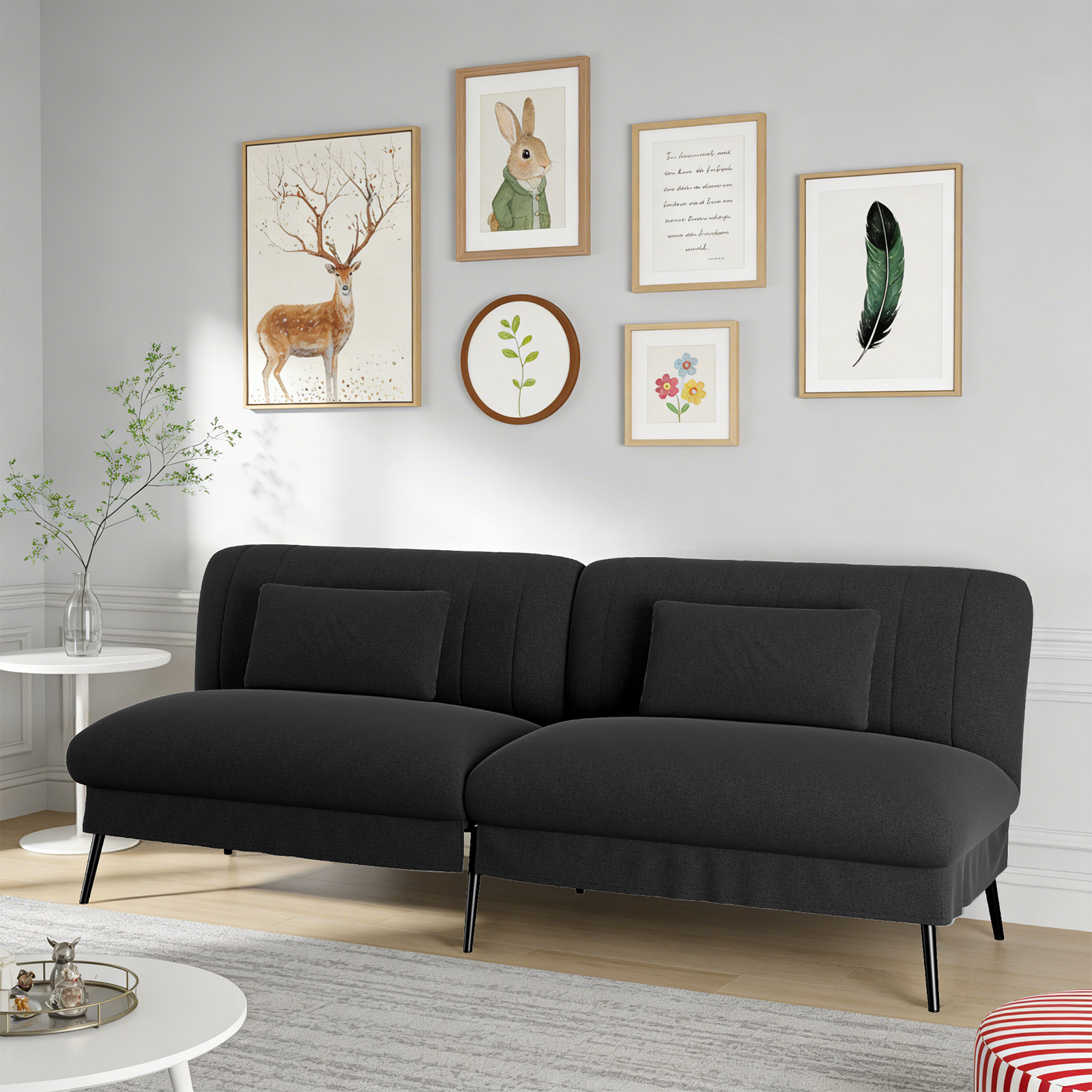 Luckracer Foldable Sleeper Sofa With Sleeping Function - 2-in-1 Sofa, Multifunctional Sleeper Sofa With Large Sleeping Area, Space- Bed Sofa For Living Room, &