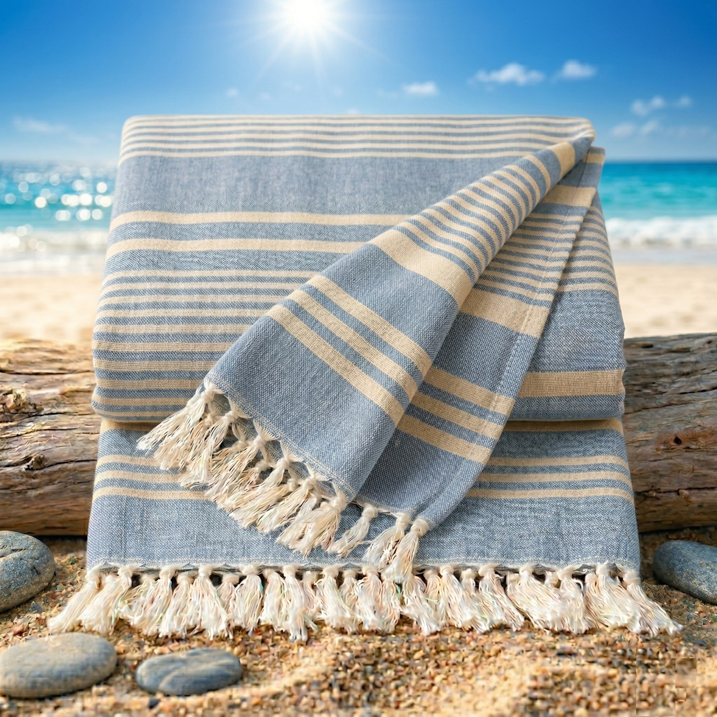 Beach Towel, 100% Cotton, 180cm X 100cm Bath Towel, Super Absorbent Plush/crimp, , Quick-drying, Classic Nautical Style, Summer Beach Fashion