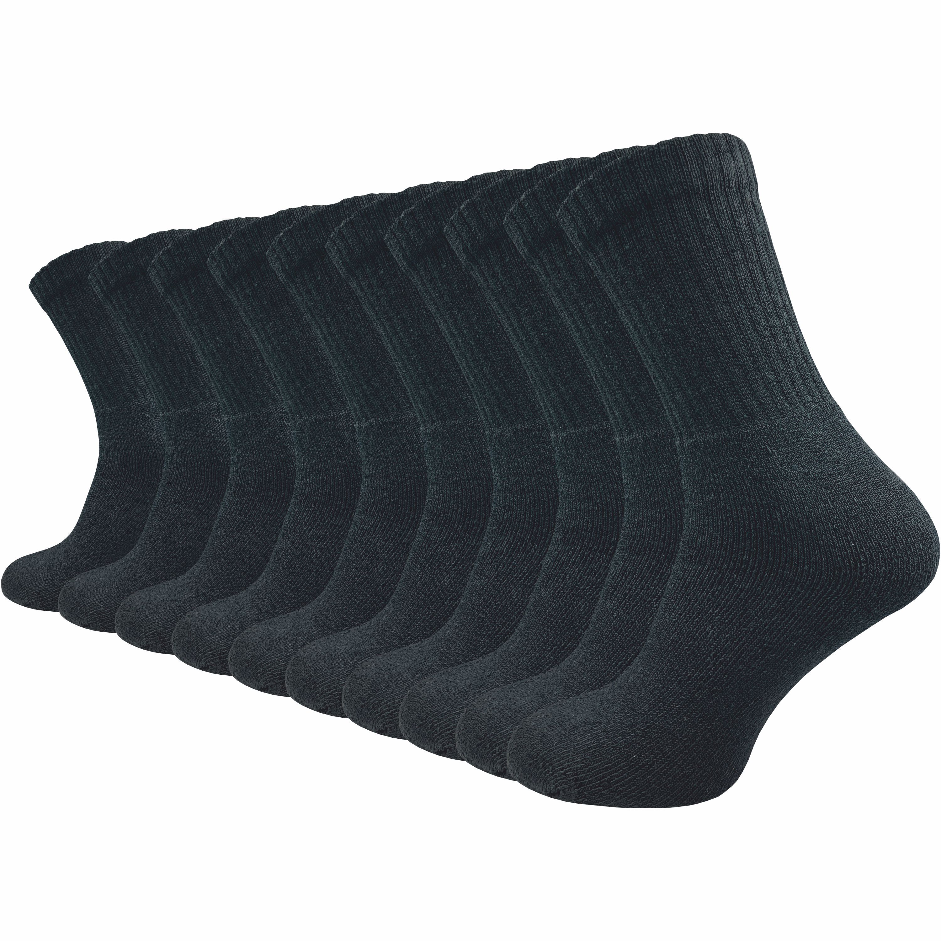 Men's Work Socks (10 Pairs) | Made Of- Simple, Clean Look | Extra Reinforced Plush Foot