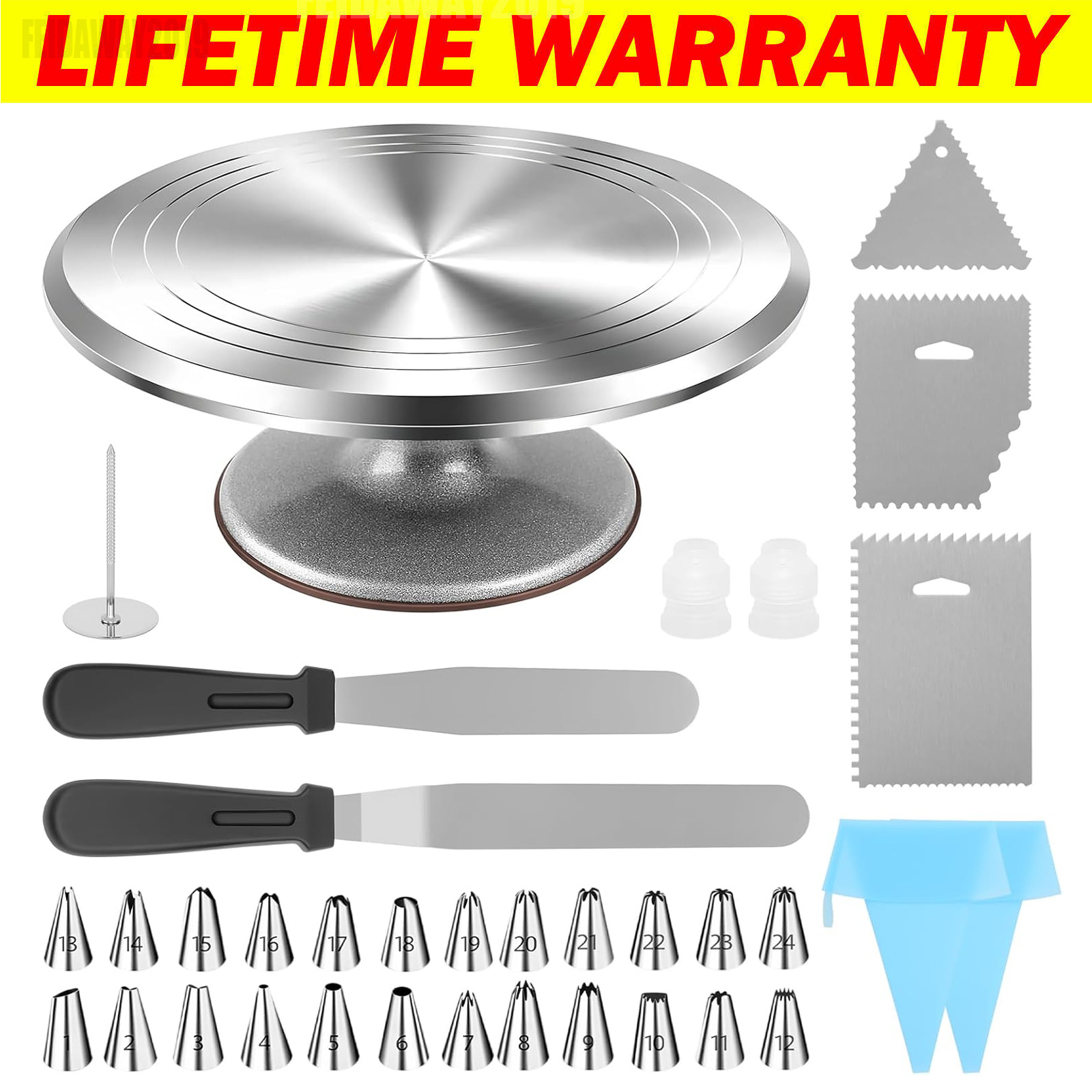 E-shop 12'' für Kuchen, Aluminium Drehständer-Halter, Kuchenback- und Dekorationswerkzeuge, Heimkuchenherstellung, Drehbarer