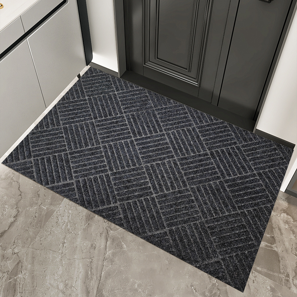 Image of Indoor/outdoor Rubber Entryway Doormat - Durable, , Non-slip, Polyester, Hand-washable Carpet - Ideal For Porch, Patio, Kitchen, Bathroom - Modern, In Multiple Sizes