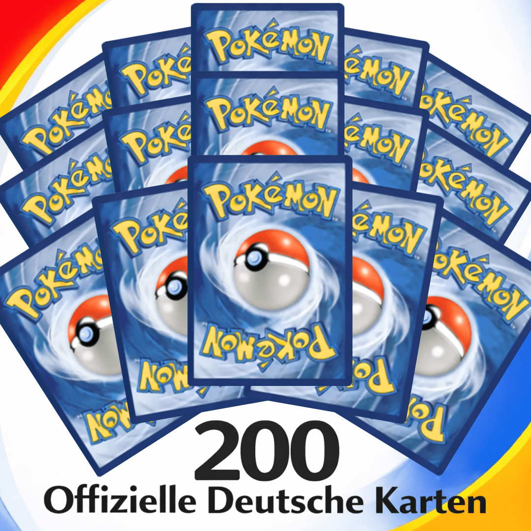 E-shop Pokémon-Sammelkarten: Authentisches Set mit 200 deutschsprachigen Pokémon TCG-Spielkarten