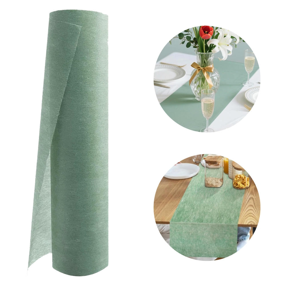 E-shop 1 Rolle Tischläufer 30 cm x 25 m, Deko Tischband in Eukalyptus Grün, lange Tischdekoration für Hochzeit, Party, Geburtstag und Event