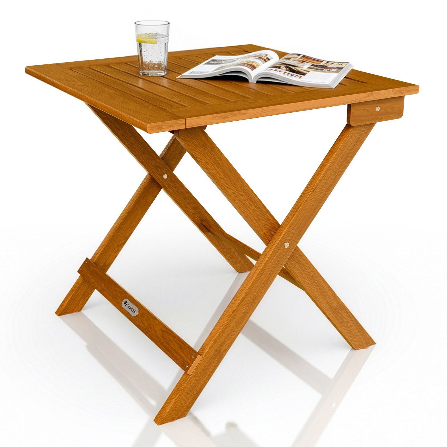 Side Table - Foldable For Space- Use, Weather-resistant And Made Of Acacia Wood, Ideal For Garden And Balcony