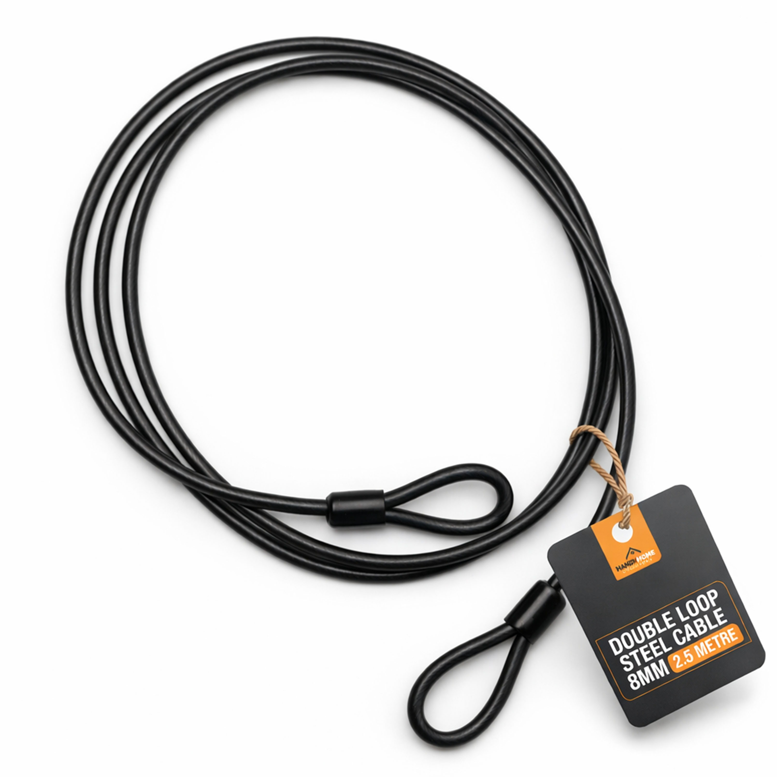   steel   8mm 2 5m heavy duty security steel cable for bikes luggage equipment weather resistant multi purpose outdoor cable