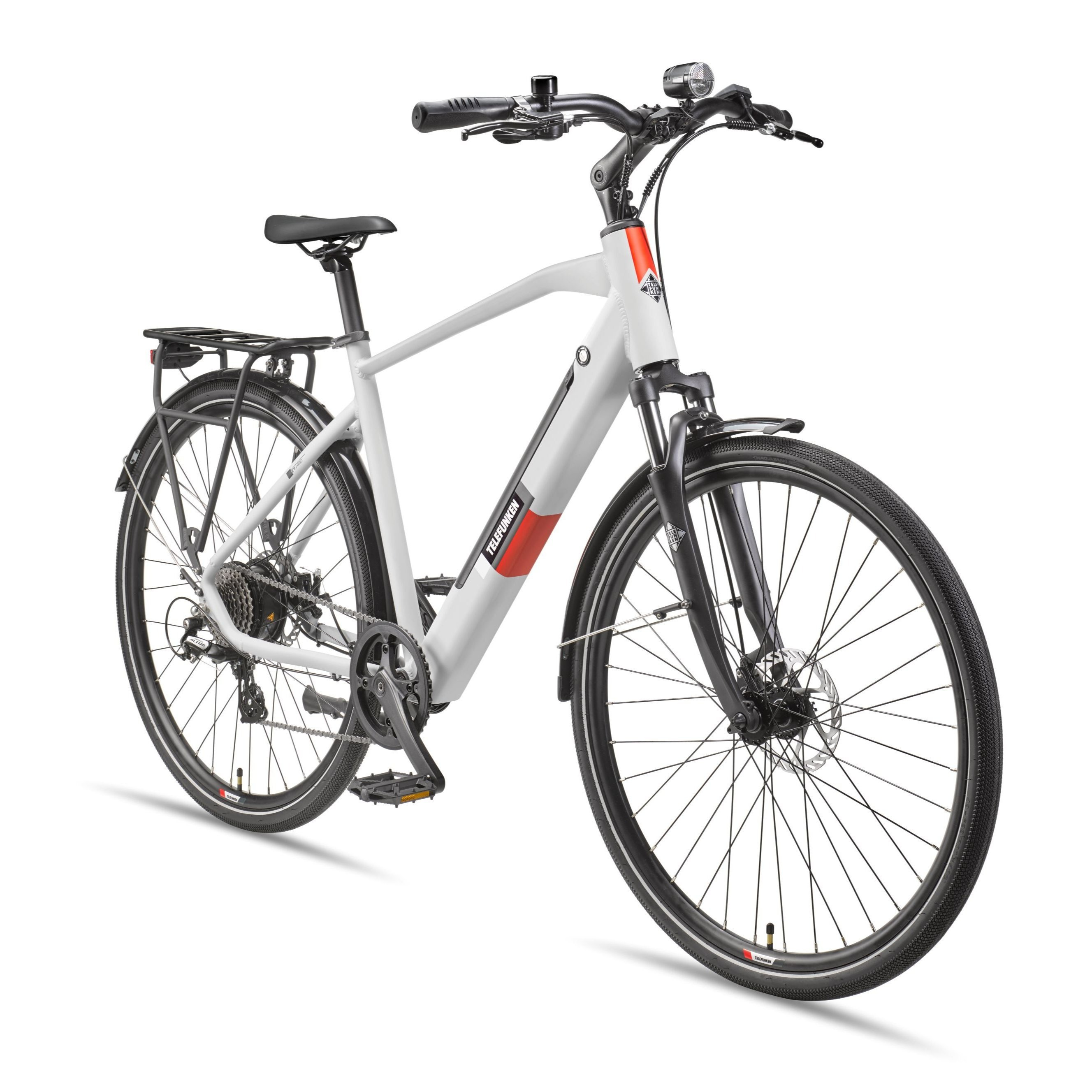 Image of Telefunken 28-inch E-bike For Men | Trekking Pedelec With 8-speed Derailleur & Disc Brakes | Electric Bike With 250w Rear Motor & Integrated 417.6wh Li-