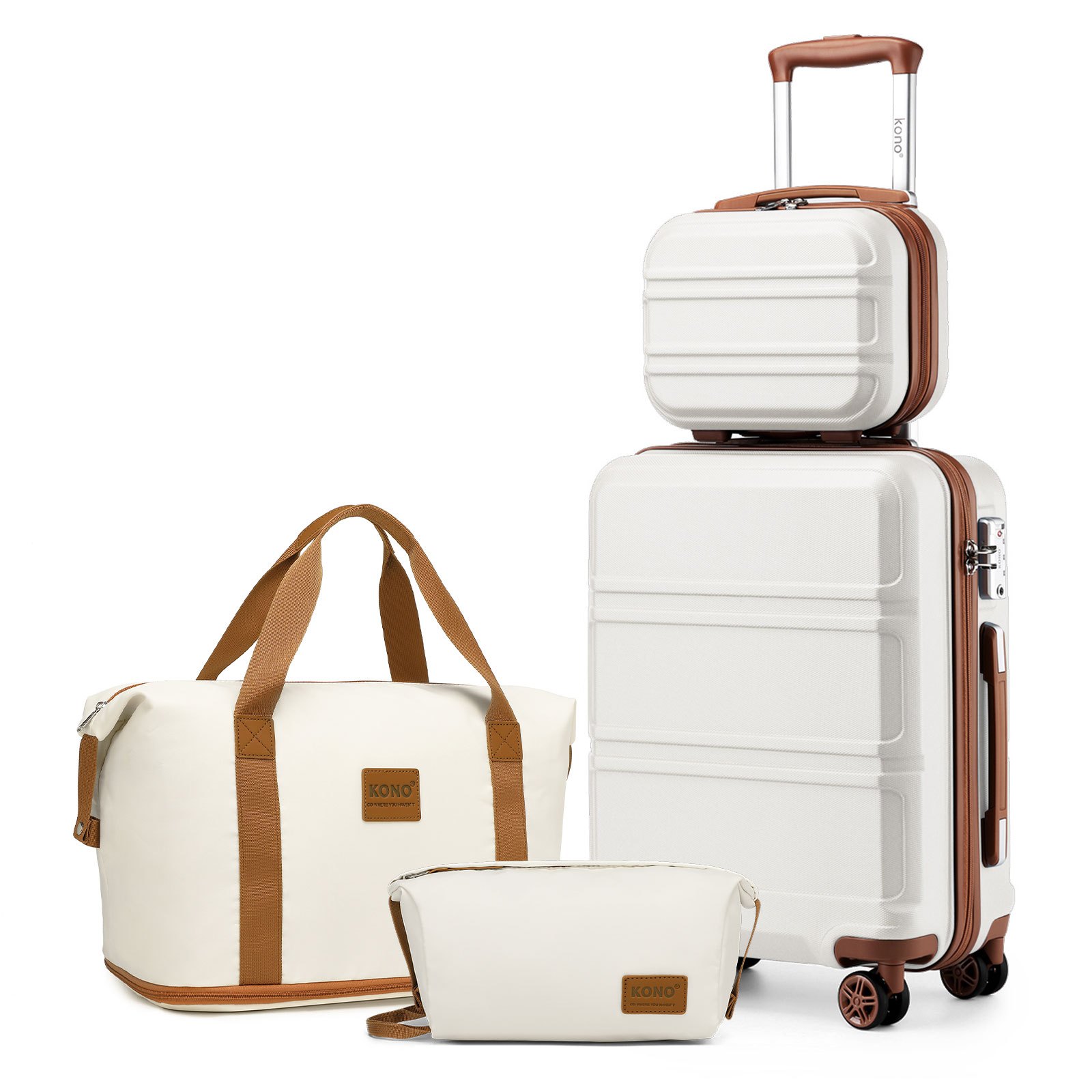 TEMU 13/20/24/28inch Kono Suitcase Set 6pcs Camping Hard Case Abs Trolley Hand Luggage Suitcase Luggage Sets Travel Suitcase With Wheels And , With