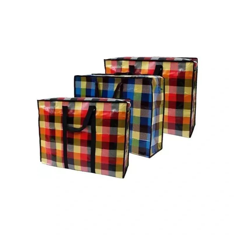 TEMU Large Colourful Jumbo Storage Laundry Bag Strong Zipped Under Bed Bedding Clothes Organizer Waterproof Moving Bag (70×55×25) (60x 45x20)