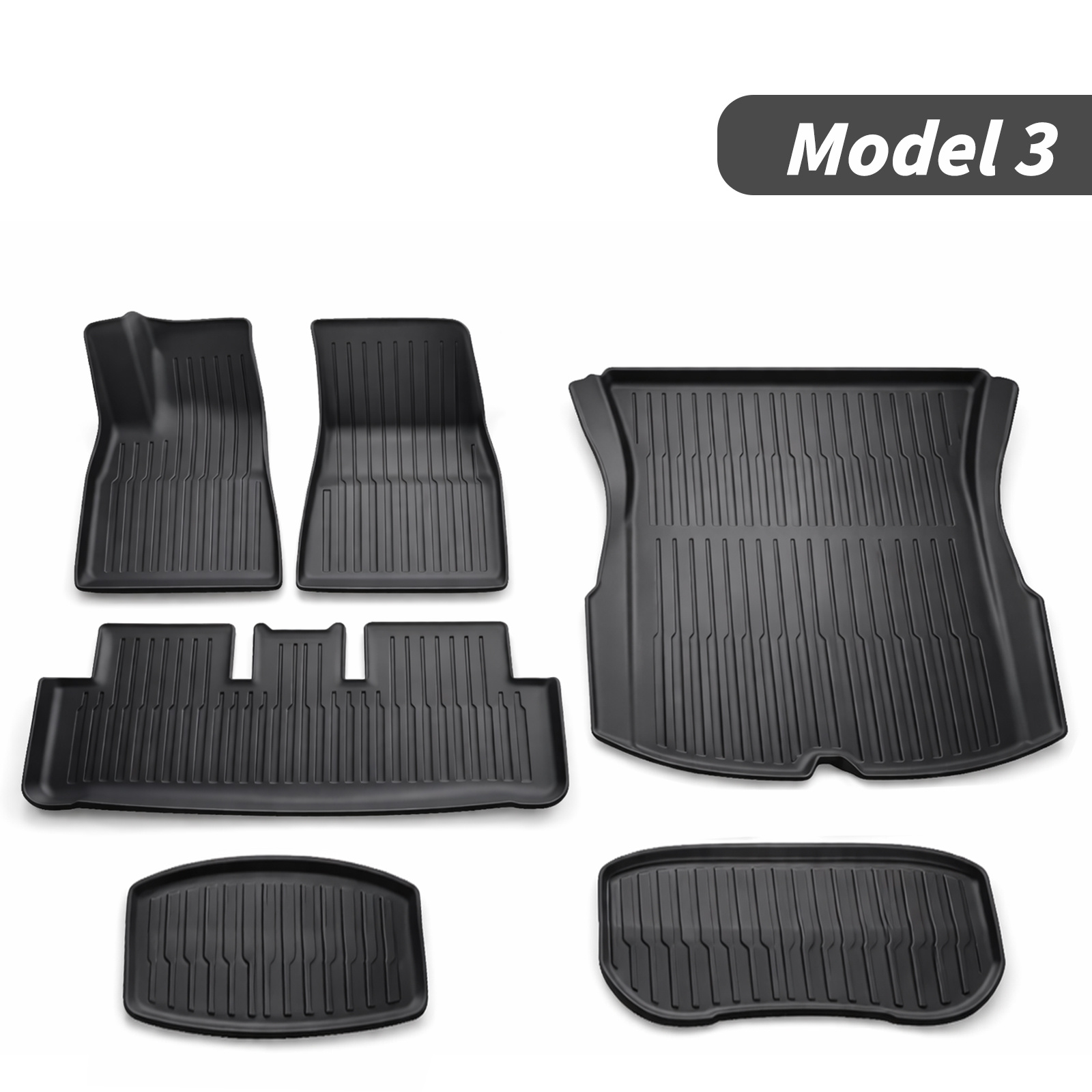 TEMU 6 piezas de alfombrillas para los pies para 2024-2026 para TESLA Model 3 | Material TPE, ajuste de precisión, conducción a la izquierda, mejora