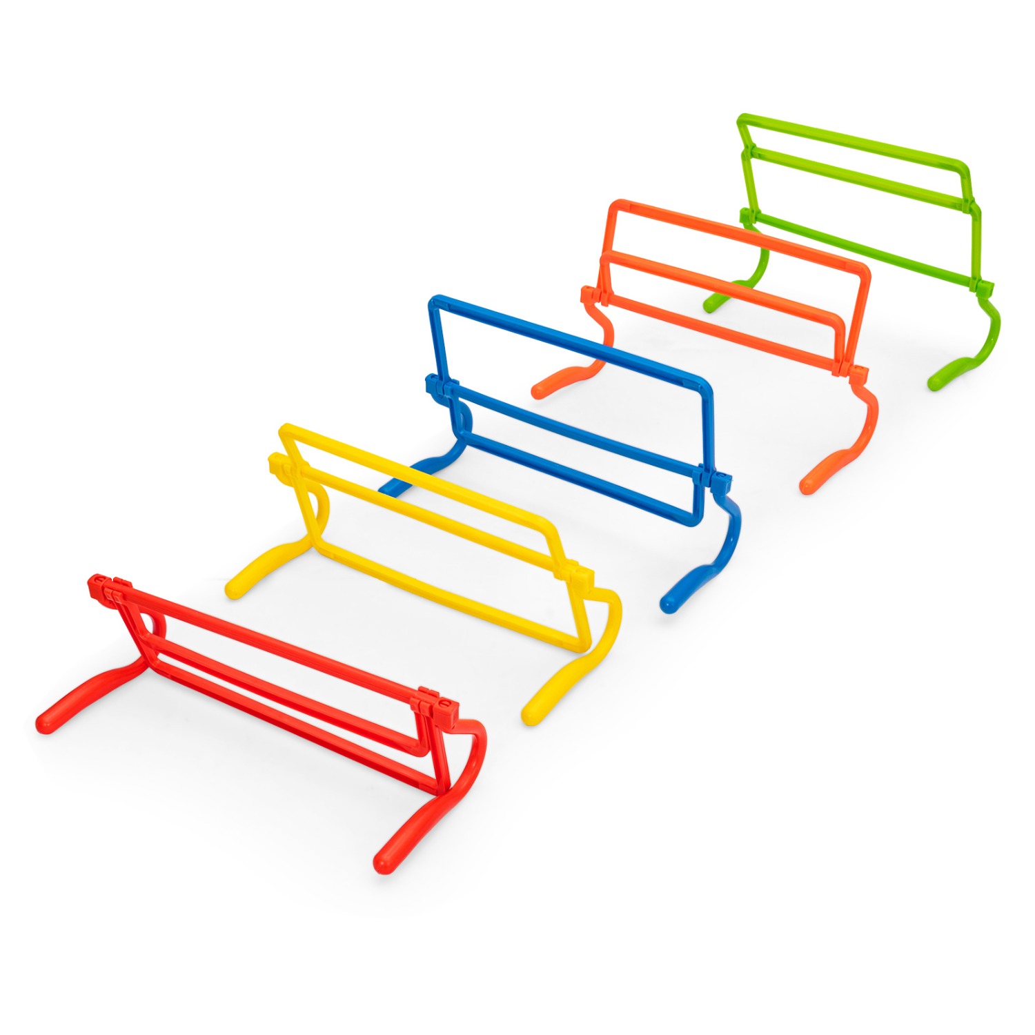 TEMU 5pcs Adjustable Hurdles With Carrying Handles, Mixed Color Abs Material, Fit For Sports Training And Exercise