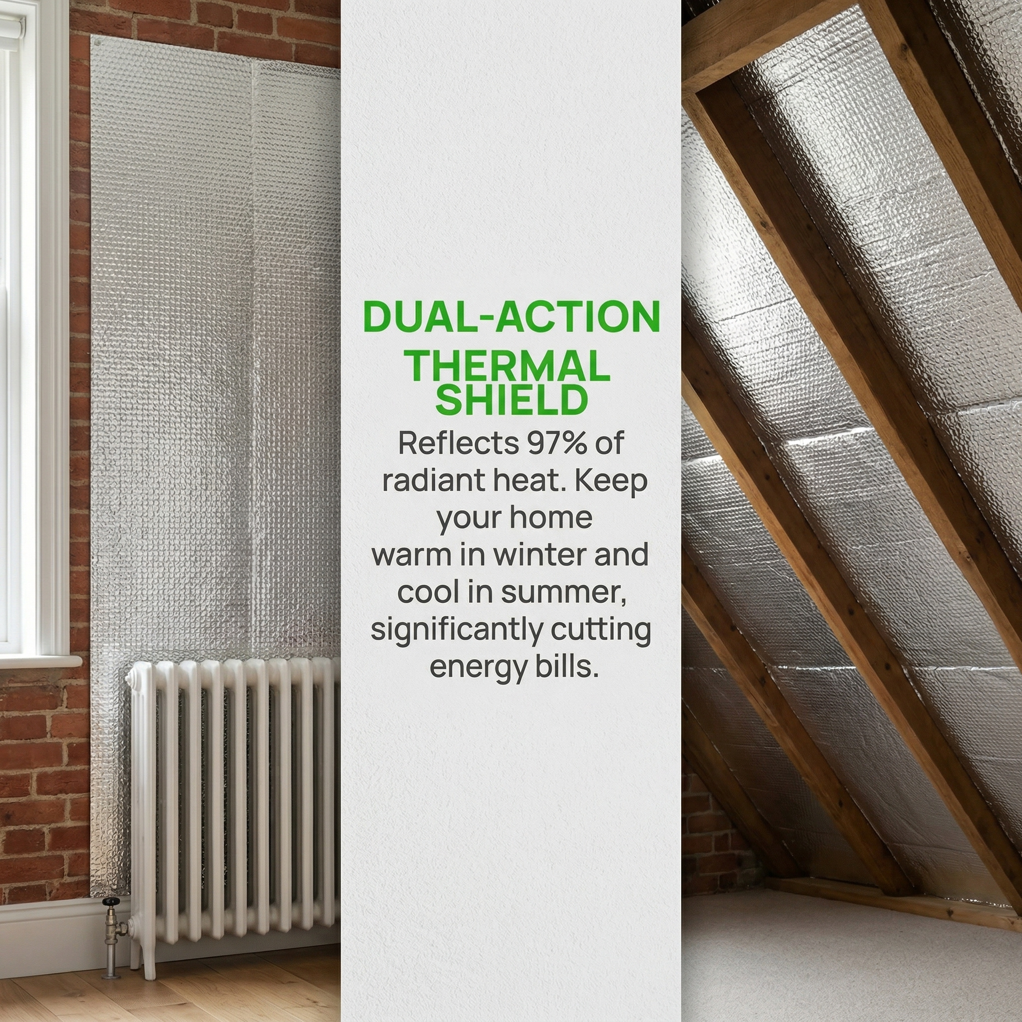 5m x 60cm Heat Reflective Foil for Radiators, Energy Saving