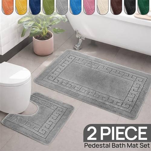 2pcs soft and comfortable bath rug water absorbent washable non slip shower room and bathroom accessories bathroom decorations kitchen area rugs bedrooom bathroom accessories