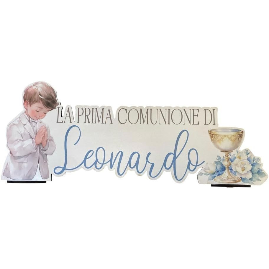TEMU Scritta in MDF personalizzabile con 40 cm h 15 cm con base da appendere o da appoggio grazie al supporto per comunione del tuo bambino romantic