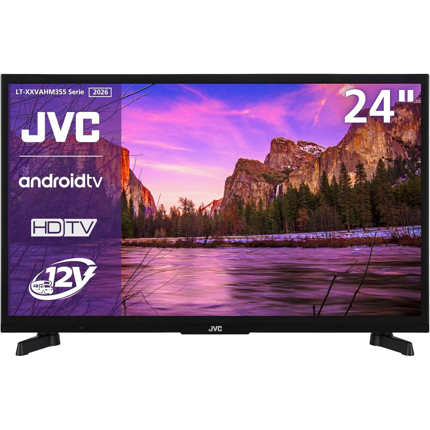 Image of Jvc 24-inch Smart Tv - Hdr Tv With Hd Resolution, 12-volt Camping Tv With Bluetooth And Triple Tuner, Led Tv (2026), Lt-24vahm355