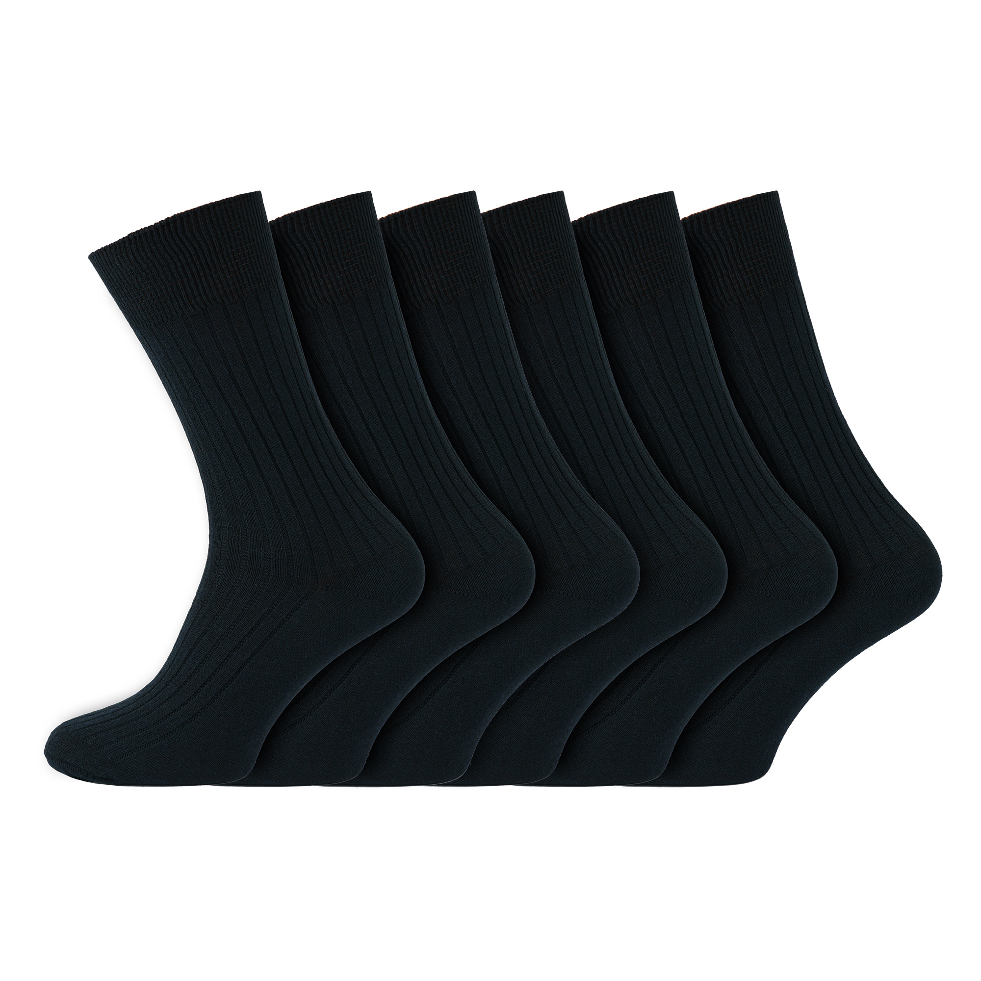 TEMU 6-pack Men’s 100% Cotton Crew Socks – Breathable, Soft & Durable | Size 6–11, Black
