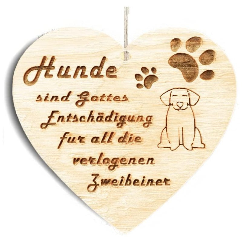 Image of Family Heart Dogs Are God' Decorative Sign, Heart Sign, Wooden Heart, Wooden Sign, 10 X 10cm, Gift , Quote Gift, Wood Gift, A Gift
