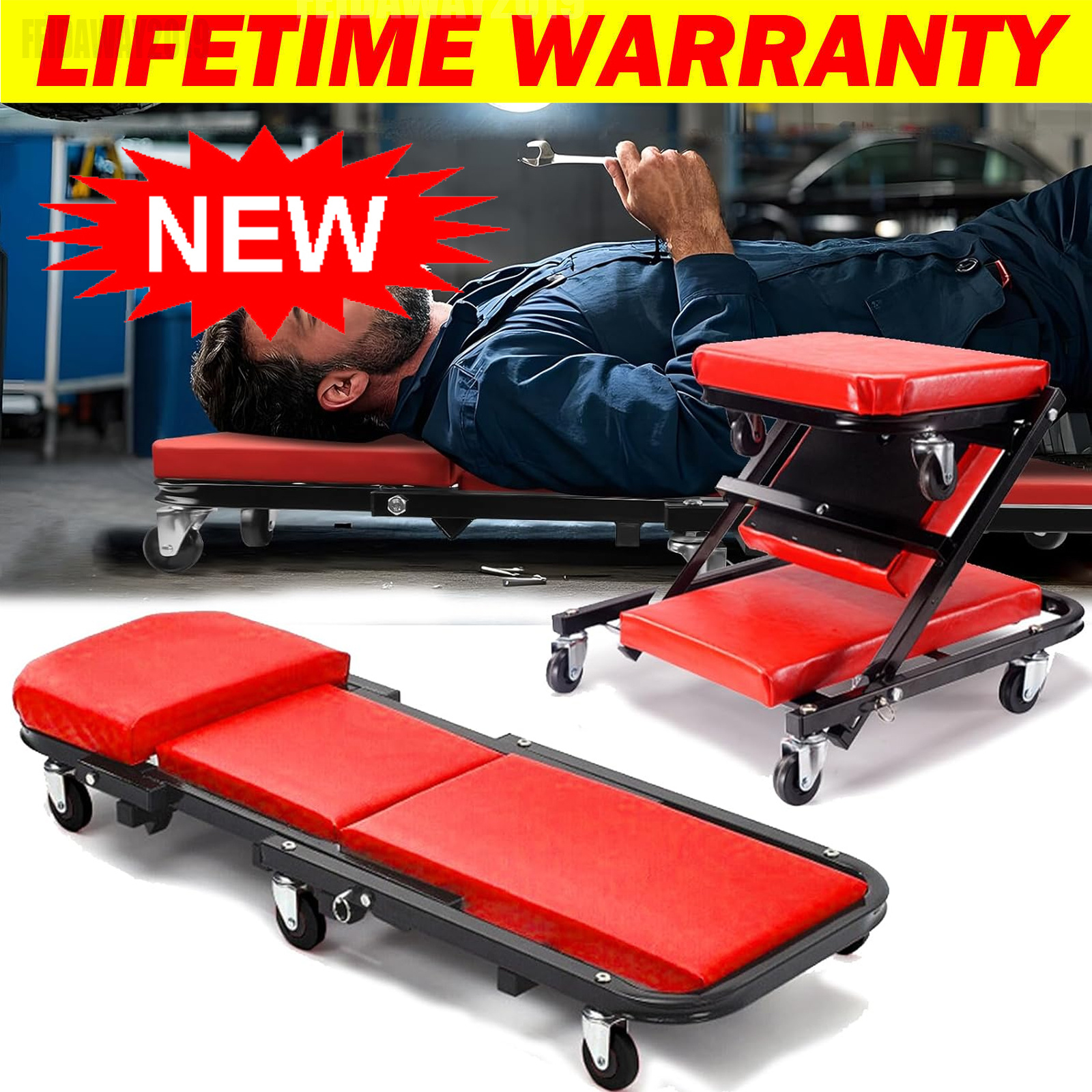 Professional Mechanics Car Van Creeper Crawler Board Padded Stool Seat Folding Car Creeper Mechanics Stool Padded Crawler Board With Padding