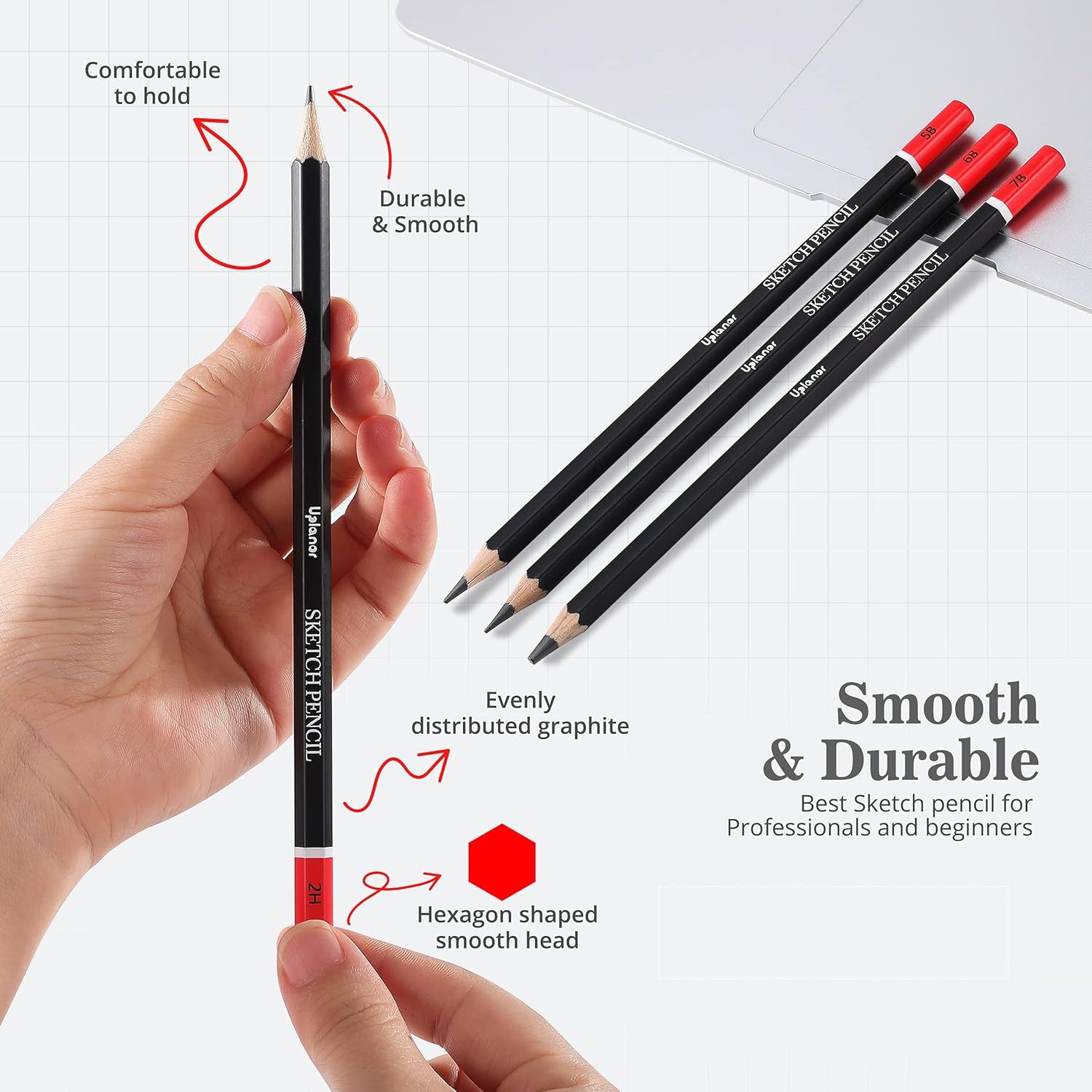 Pack of 2 Sketching Pencil Sets - 14pcs Drawing Pencils