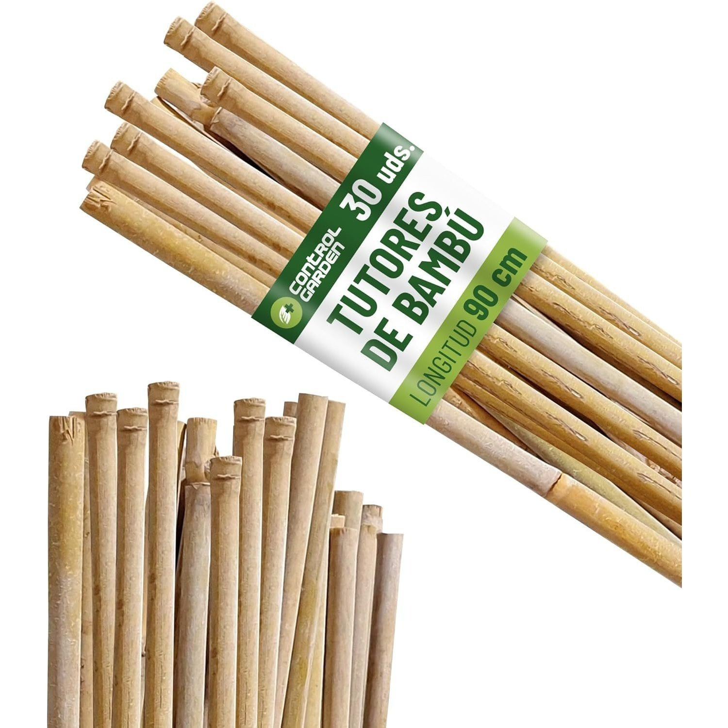 Image of Control Garden Pack Of 30 Units, 90 Cm Bamboo Plant Stakes | Natural Cane Stakes For Supporting Plants Ø 6-8 | Supports For Trees, Vegetables, Vines, Tomato Plants, And Crops