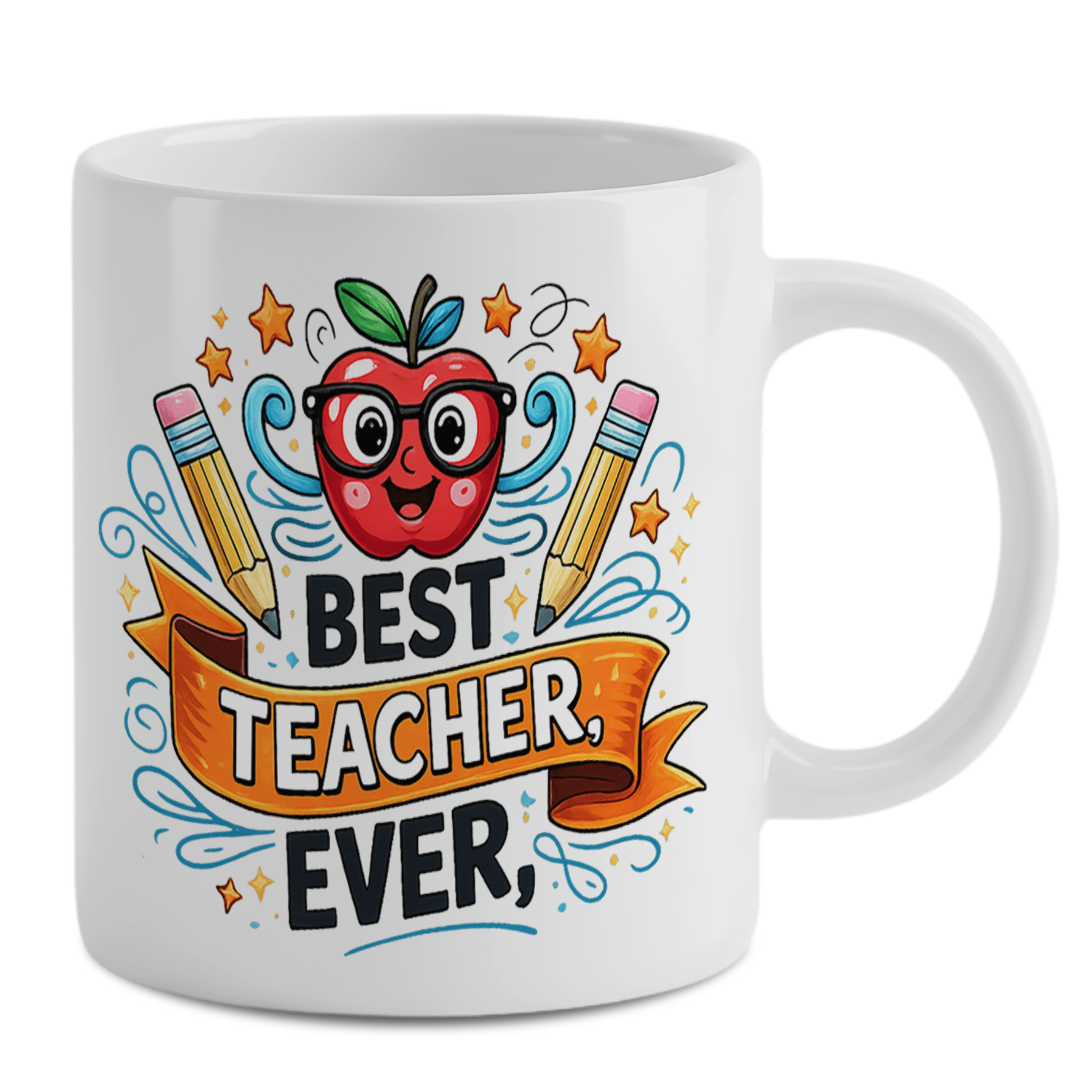 TEMU Best Teacher Ever Mug 11oz Cute With Glasses & Ceramic Coffee Cup Teachers Day Gift Appreciation Present For Men Women Unique School Classroom