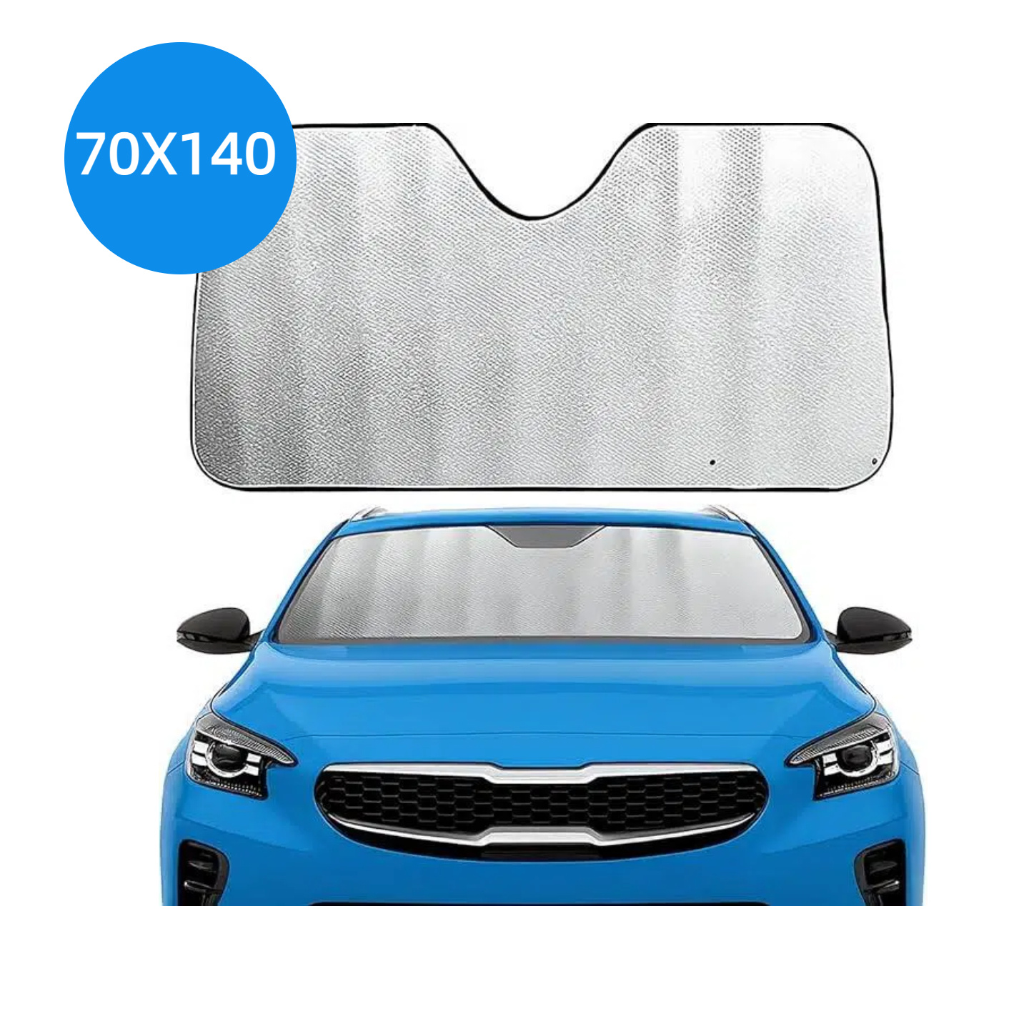 TEMU Parasol Parabrisas Delantero 140x70 cm | Protector Solar Plegable Universal para Coche, Reduce el Interior, Fácil de Colocar y Guardar