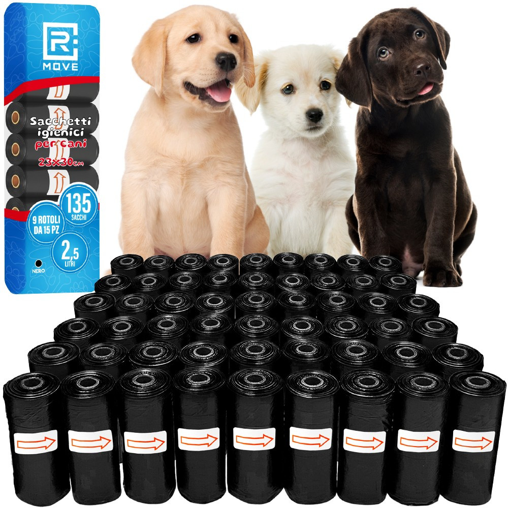 TEMU 810 Sacchetti Cane Cacca (54 Rotoli) - Igienici per Cani, bustine per cani, dog poop bags resistenti antiforatura, 30x23 ,5 Litri compatibili i