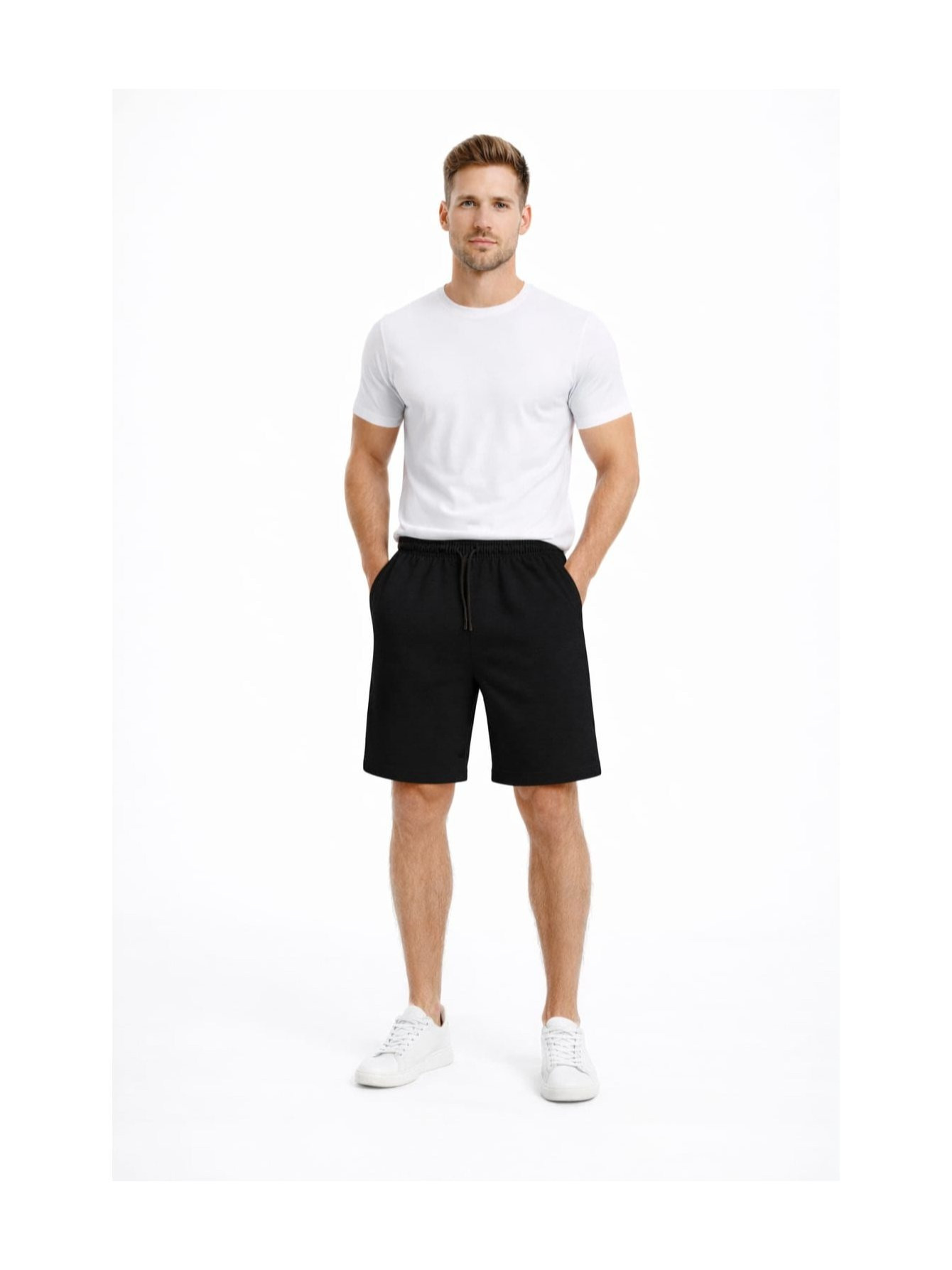 mens cotton drawstring shorts plain casual sweat shorts for summer gym   lounge wear size uk s xl