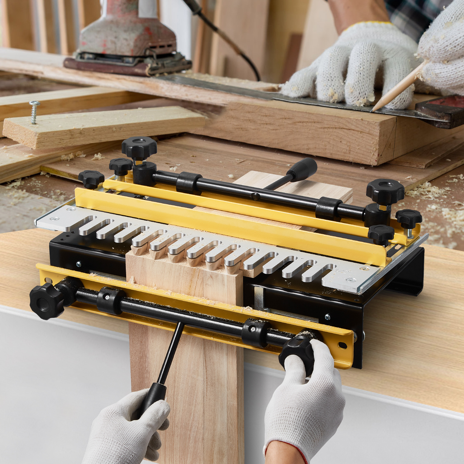 Image of Vevor Dovetail Jig, 310 Mm Width, Tailing Router Jigs With Router Bit & 1/2" Template, Precise Alignment Tail Jig, Tenon Jig Woodworking Tools For Furniture & Wood Cabinet Making