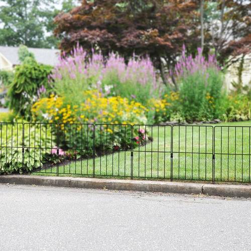 25er-pack dekorativer gartenzaun, insgesamt 27ft (l) x 24in (h) gartenzaun als tierbarriere, rostfreier metall-drahtzaun, faltbare blumenbeetbegrenzung für landschaftsgarten- und hofdekor