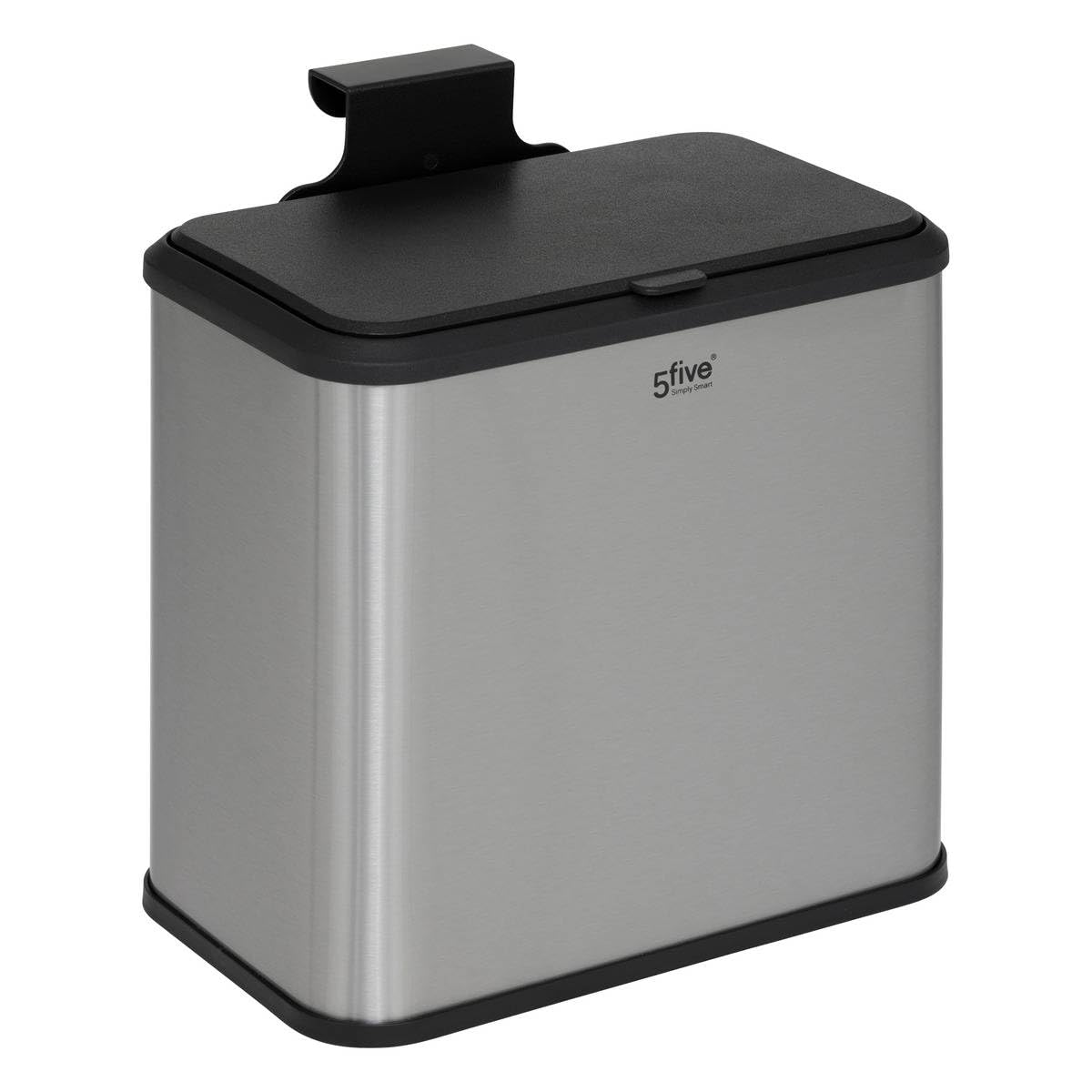5l Stainless Steel Compost Bin With Hook Hanger, Double Opening Cabinet, Removable Bucket, Anti-mark Coating, Easy To Clean