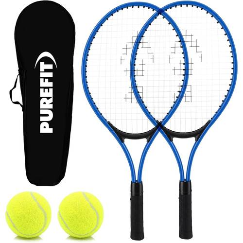 ensemble de de tennis pour et débutants – ensemble de tennis double avec 2 , 2 balles de tennis et 1 sac de transport - cadre en une seule pièce et confortable