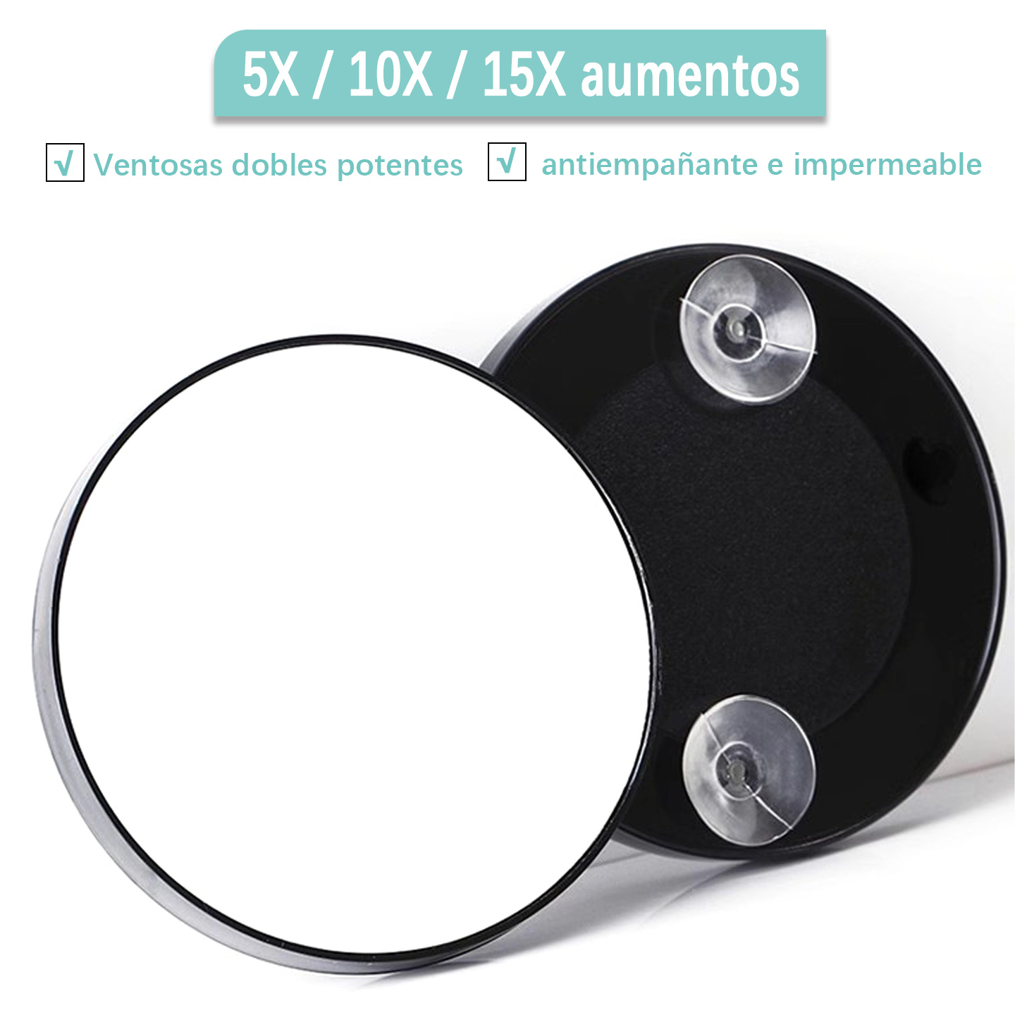 TEMU Espejo de Maquillaje con Aumento / Espejo de Aumento con / Espejo de Precisión para Belleza / Espejo de Aumento 5X/10X/15X / Espejo de Baño con