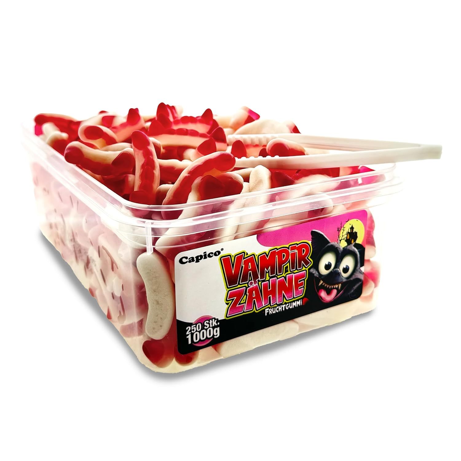 Image of Capico Vampire Teeth Fruit Gum (1000g) Can, Halal