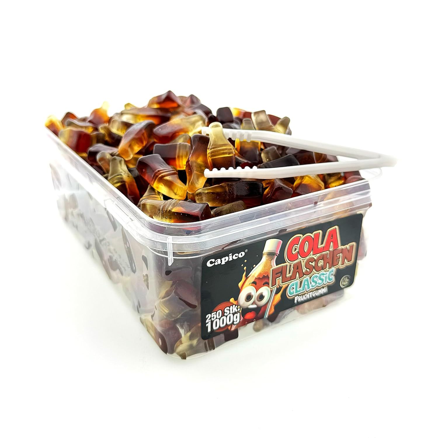 Capico Cola Bottles Classic Fruit Gum (1000g) Can, Halal