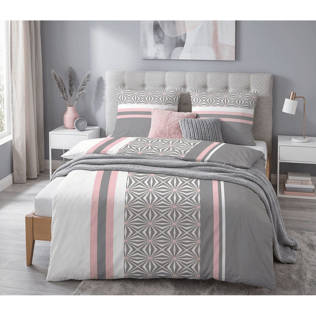 Image of Sleep - - Cotton Renforce Bedding 0040758 Silver/gray Stripes-stars