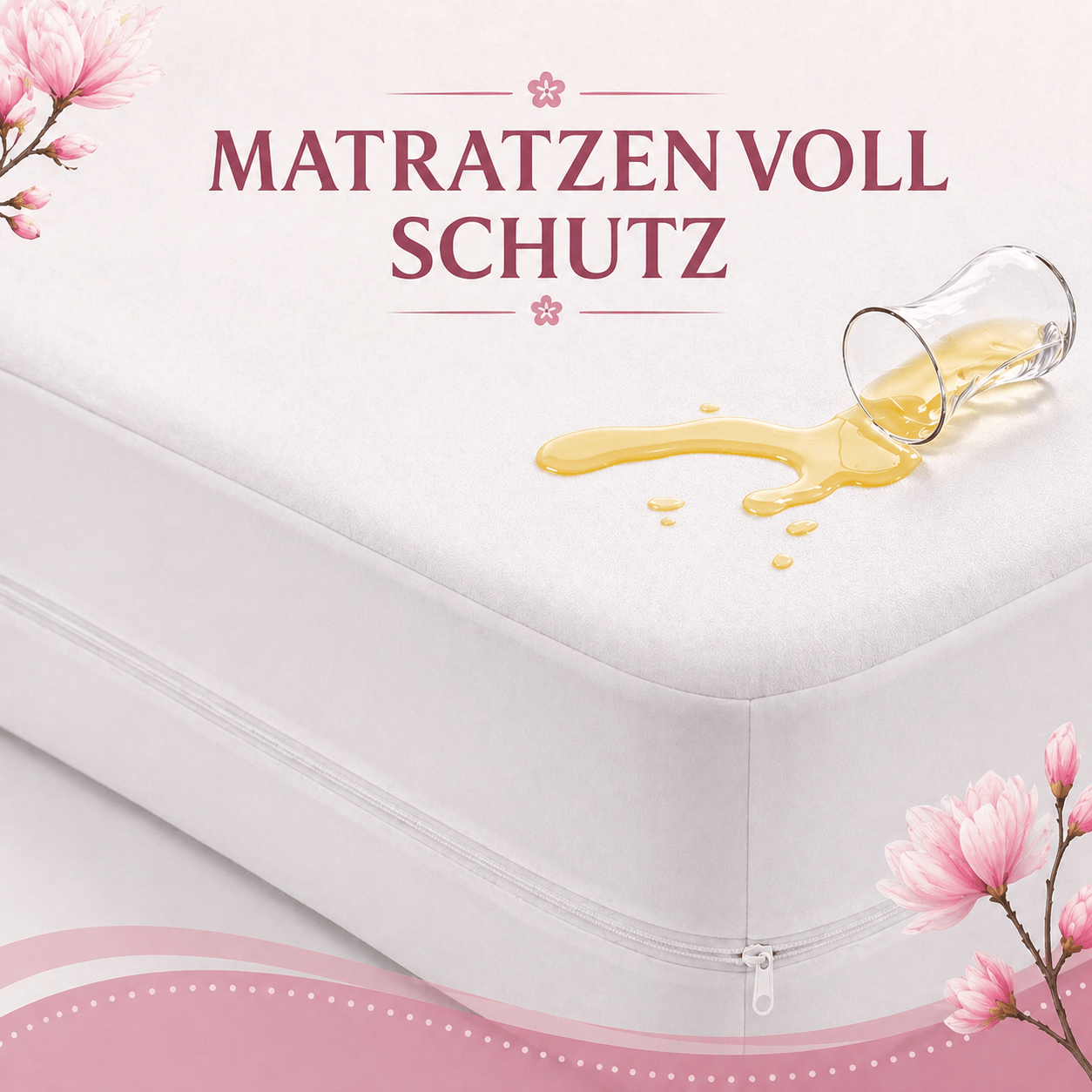 Mattress Cover 90 X 200 (25cm) Cover Complete With Zipper - Mattress Protector 90 X 200 For Allergy Sufferers - Waterproof