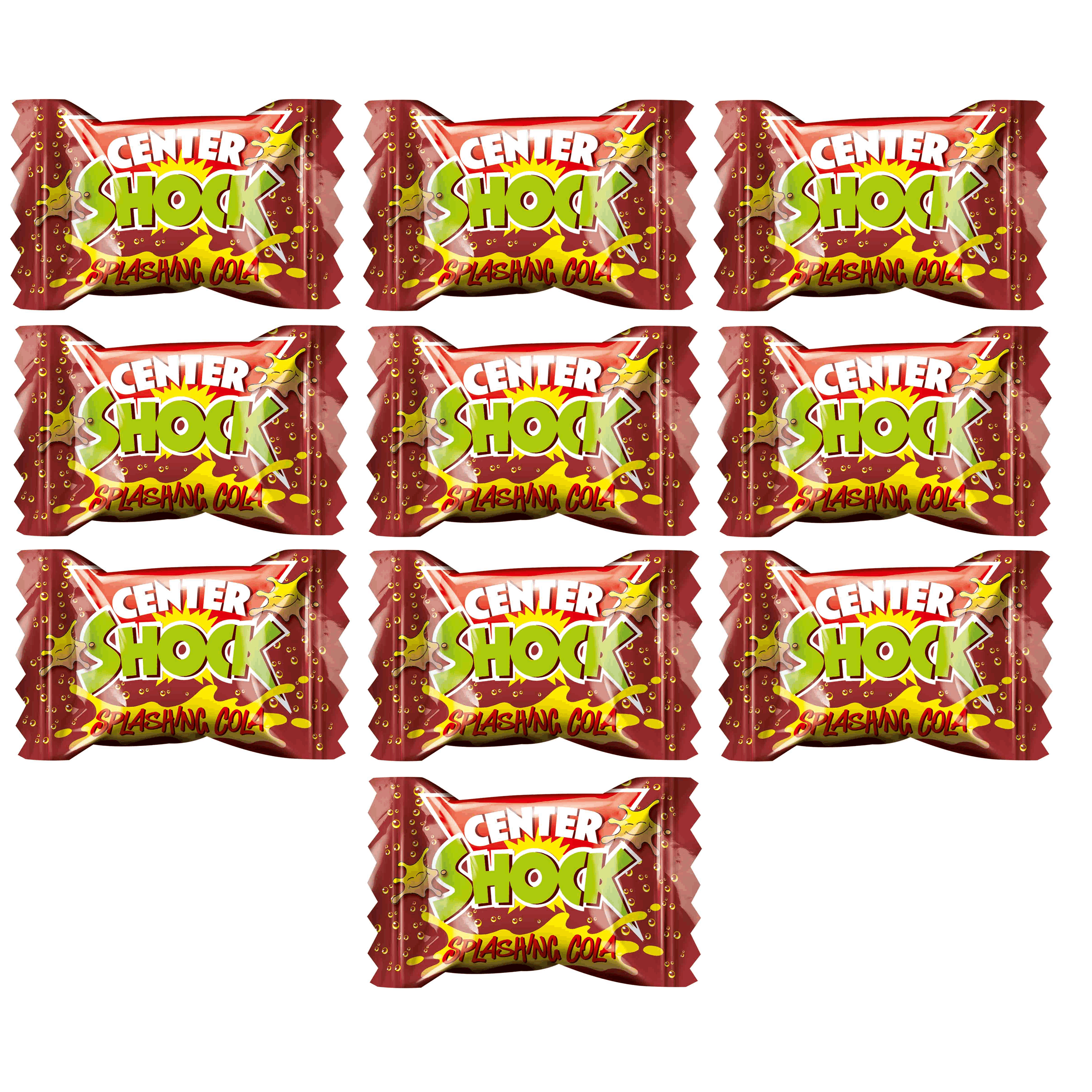 Center Shock Splashing Cola - 10 Individually Wrapped, Extra-sour, Filled Gummies With Cola Flavor