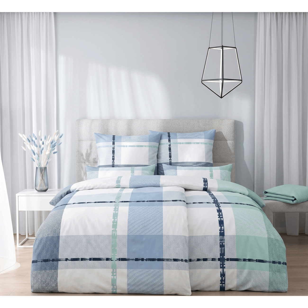 - - Brand Bedding Microfiber Seersucker Bedding 0260746 Checkered