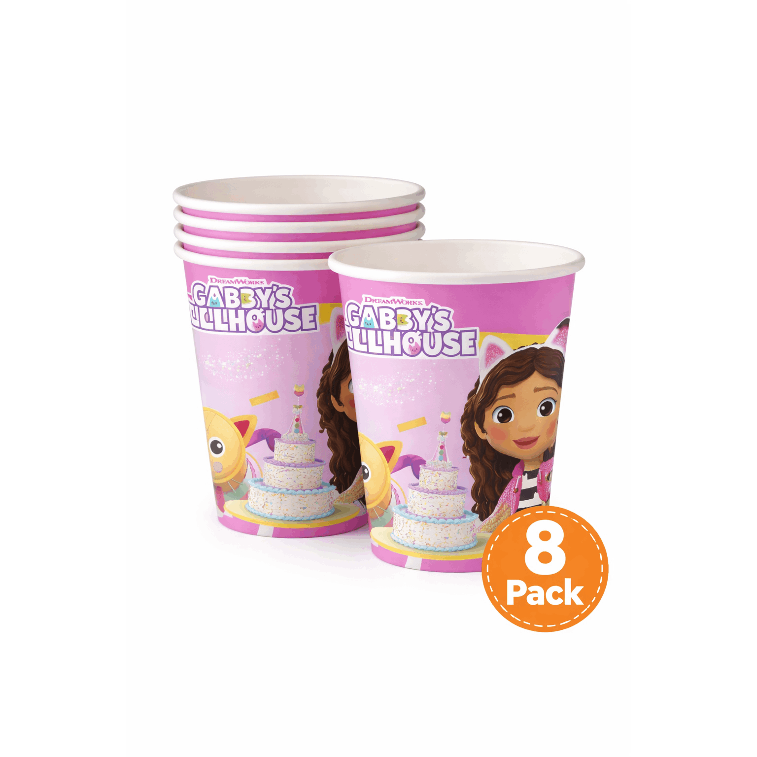 TEMU 's Dollhouse Paper Cups (200ml) Pack Of 8 – Kids Birthday Party Cups, Colourful Disposable Drinkware