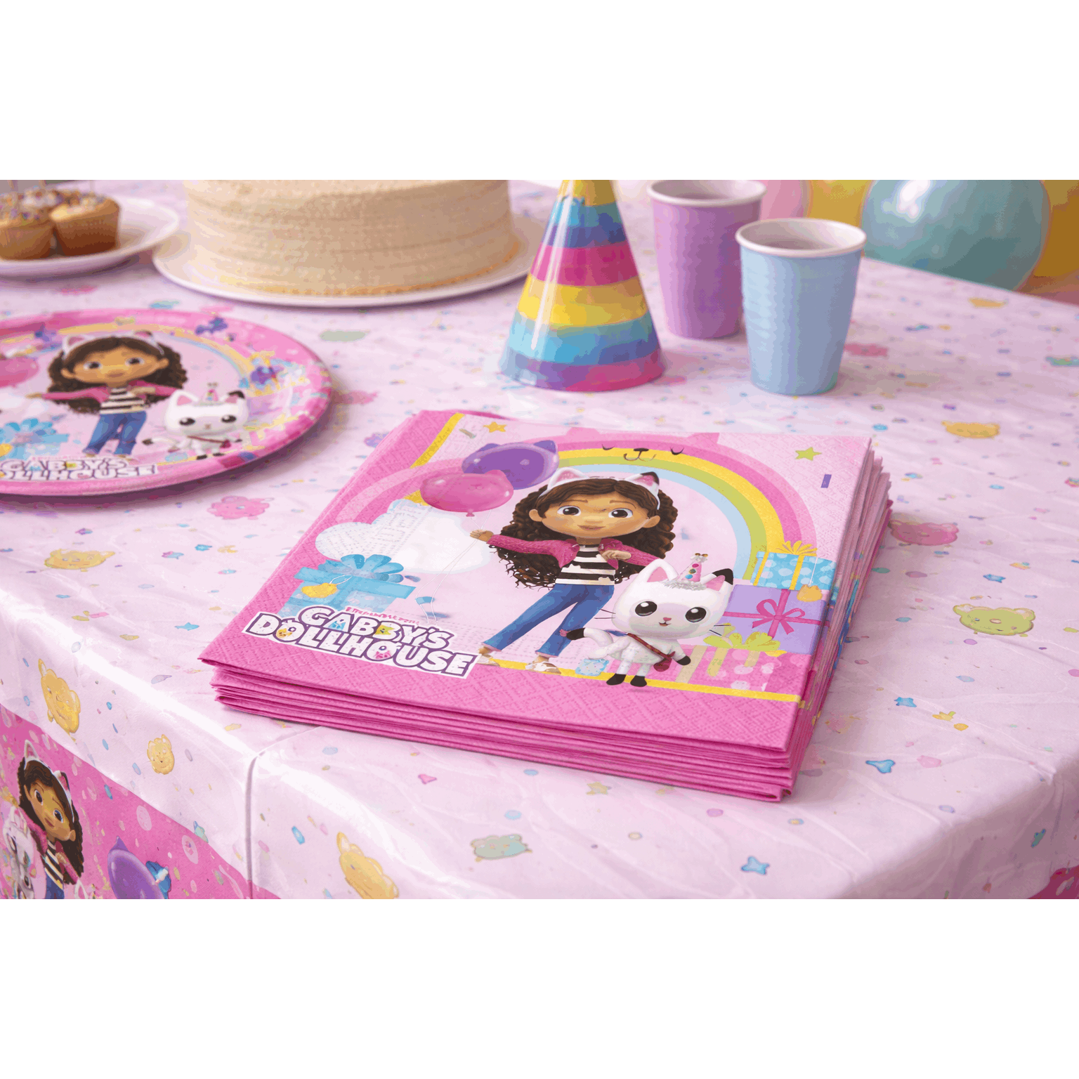 TEMU ’s Dollhouse Paper Napkins (33cm) Pack Of 20 – Kids Birthday Party Napkins, Colourful Disposable Tableware