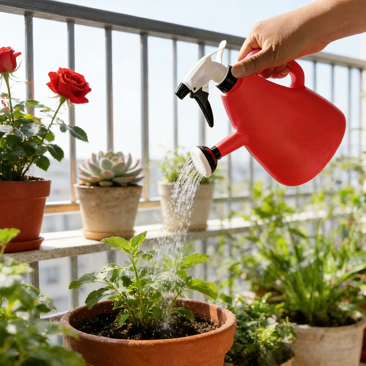 TEMU 1 , regadera de jardín de 500 ml, duradera, sellada y de gran capacidad, ideal para macetas de , suculentas, flores y aplicación de líquidos,