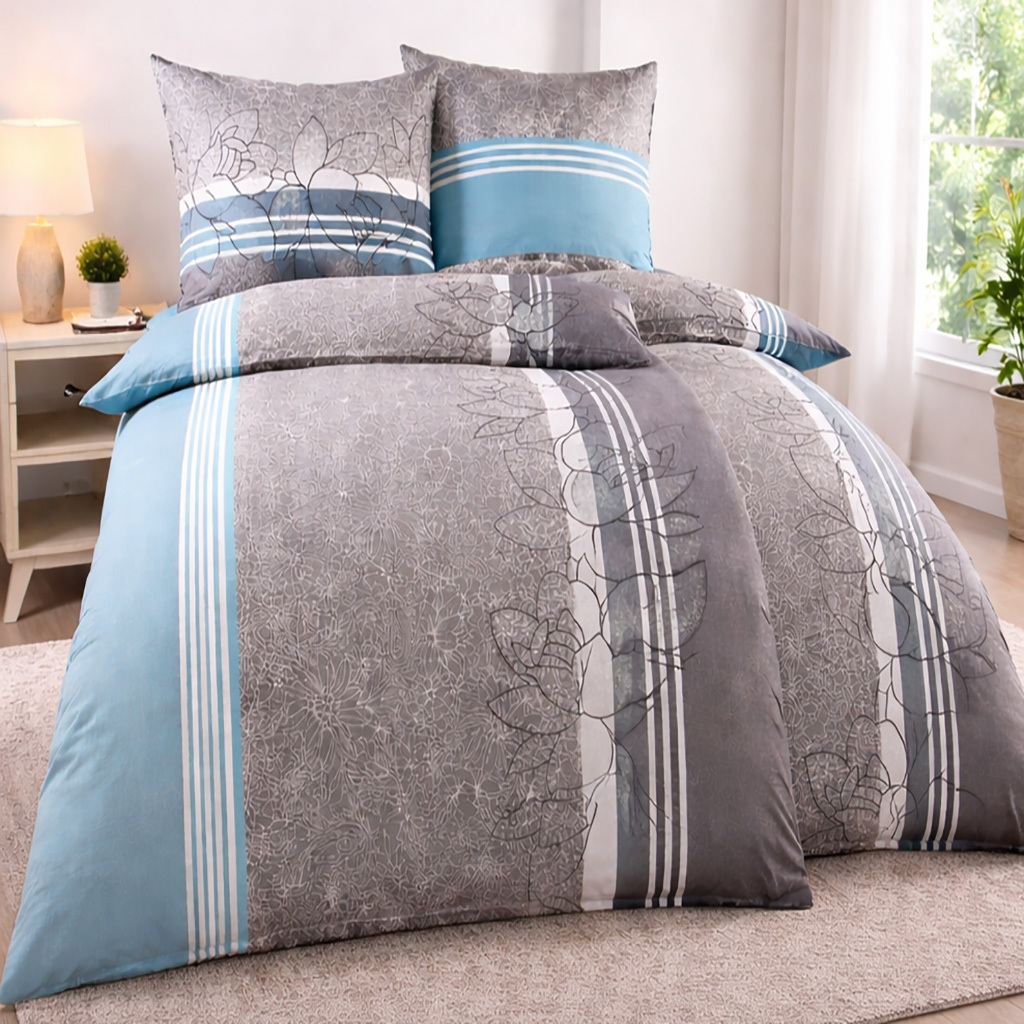 Bedding Set 135x200 4-piece - Microfiber Duvet Cover 135x200 & Pillowcase 80x80 | Modern & High-quality