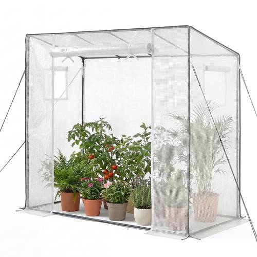 walk house 76 8 x 30 3 1 greenhouse for outdoors with windows pe cover roll up zipper door walk house kit portable plant garden for backyard outside