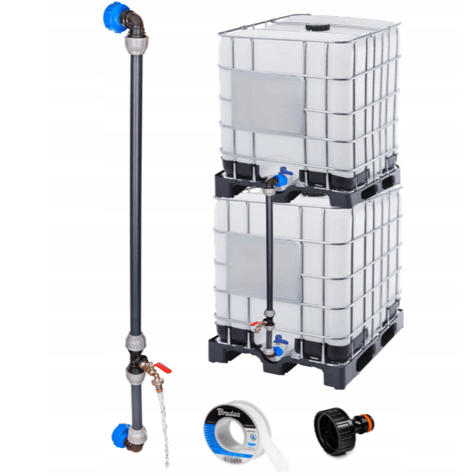 TEMU Connettore per due serbatoi IBC da 1000L, S60X6 1" 25Mm con valvola, set per Mauser , Schutz, Greif, Van Leer Werit adattatori IBC, set di