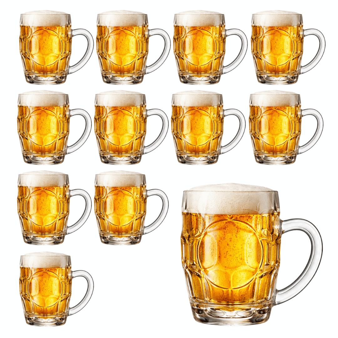 TEMU Set Boccali Birra in Vetro 300 ml 6/12 pezzi �� Bicchieri Birra con Stile Pub, Resistenti e Lavabili in Lavastoviglie �� Ideali per Casa, Feste e