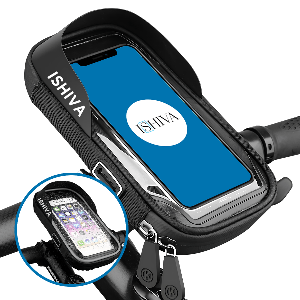 Image of Ufuzon Waterproof Bicycle/scooter/motorcycle Phone Holder Bag, 360 Rotation, Rain Protection, Touchscreen Operation, Fits Phones " (iphone & )